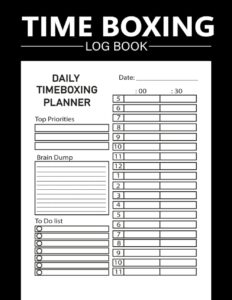 time boxing book: time boxing journal, daily timeboxing planner, time boxing notebook, time blook planner 2023, time blook planner 2023-2024, time boxing planner