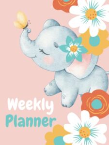 weekly elephant planner 2024: large one year monthly planner from january 2024 to december 2024 (12 months) with federal holidays | monthly weekly ... organizer | planner for elephant lovers