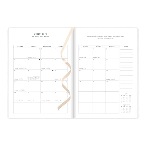 Letts of London Zodiac Academic Weekly/Monthly Planner, August 2023 to July 2024, Week-to-View, Sewn Binding, Multilingual, A5 Size, 8.25" x 5.875", Ivory (C031745-24)