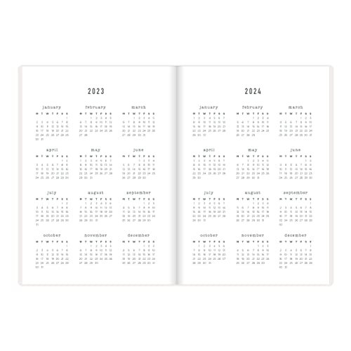 Letts of London Inspire Academic Weekly/Monthly Planner, August 2023 to July 2024, Week-to-View, Sewn Binding, Multilingual, A5 Size, 8.25" x 5.875", White (C031386-24)