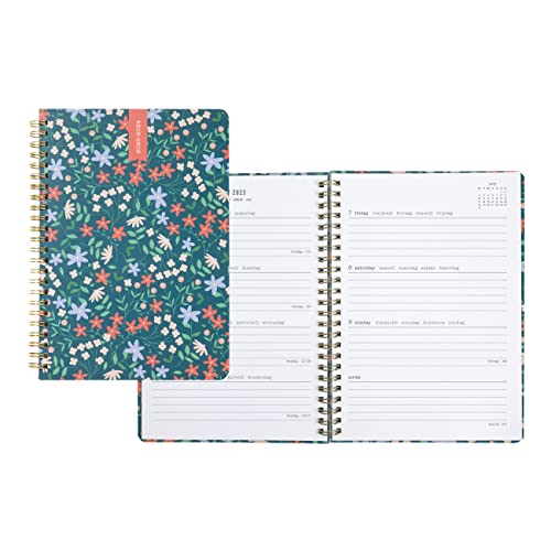 Letts Spring Valley Academic Weekly/Monthly Planner, 18 Months, July 2023 to December 2024, Week-to-View, Wiro Binding, Multilingual, A5 Size, 8.25" x 5.875", Green (C031798-24)