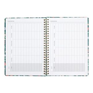 Letts Spring Valley Academic Weekly/Monthly Planner, 18 Months, July 2023 to December 2024, Week-to-View, Wiro Binding, Multilingual, A5 Size, 8.25" x 5.875", Green (C031798-24)