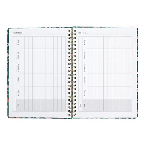 Letts Spring Valley Academic Weekly/Monthly Planner, 18 Months, July 2023 to December 2024, Week-to-View, Wiro Binding, Multilingual, A5 Size, 8.25" x 5.875", Green (C031798-24)