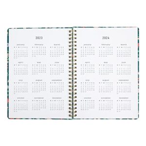 Letts Spring Valley Academic Weekly/Monthly Planner, 18 Months, July 2023 to December 2024, Week-to-View, Wiro Binding, Multilingual, A5 Size, 8.25" x 5.875", Green (C031798-24)