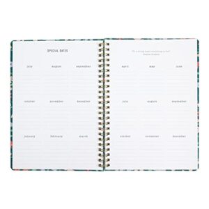 Letts Spring Valley Academic Weekly/Monthly Planner, 18 Months, July 2023 to December 2024, Week-to-View, Wiro Binding, Multilingual, A5 Size, 8.25" x 5.875", Green (C031798-24)