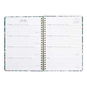 Letts Spring Valley Academic Weekly/Monthly Planner, 18 Months, July 2023 to December 2024, Week-to-View, Wiro Binding, Multilingual, A5 Size, 8.25" x 5.875", Green (C031798-24)