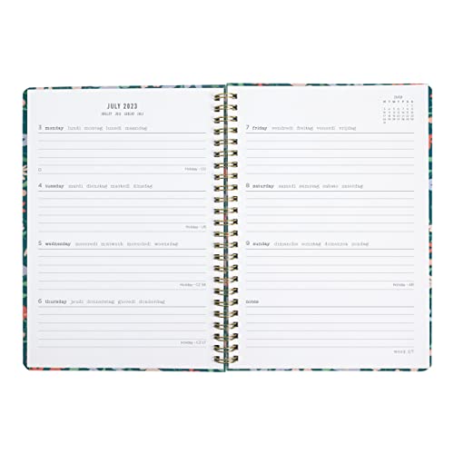 Letts Spring Valley Academic Weekly/Monthly Planner, 18 Months, July 2023 to December 2024, Week-to-View, Wiro Binding, Multilingual, A5 Size, 8.25" x 5.875", Green (C031798-24)