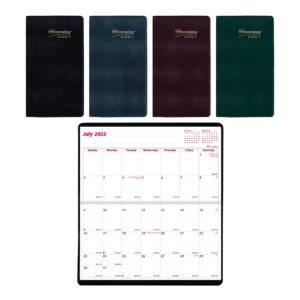 brownline essential monthly pocket planner, 18 months, july 2023 to december 2024, stitched binding, 6.5" x 3.5", assorted colors (ca12.ast-24)