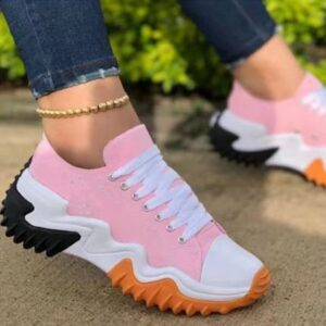 2023 New Canvas Shoes Women Sports,Fash Women Sneakers Casual Ladies Trainers Platform Shoes Fashion Walking Shoes for Walk/Outdoor,Pink,41