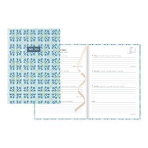 letts of london morocco academic weekly/monthly planner, august 2023 to july 2024, week-to-view, sewn binding, multilingual, a5 size, 8.25" x 5.875", sky (c031813-24)