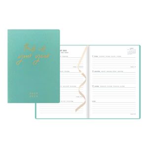 letts of london inspire academic weekly/monthly planner, august 2023 to july 2024, week-to-view, sewn binding, multilingual, a5 size, 8.25" x 5.875", green (c031389-24)