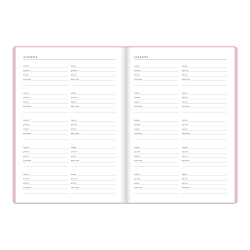 Letts of London Inspire Academic Weekly/Monthly Planner, August 2023 to July 2024, Week-to-View, Sewn Binding, Multilingual, A5 Size, 8.25" x 5.875", Pink (C031388-24)