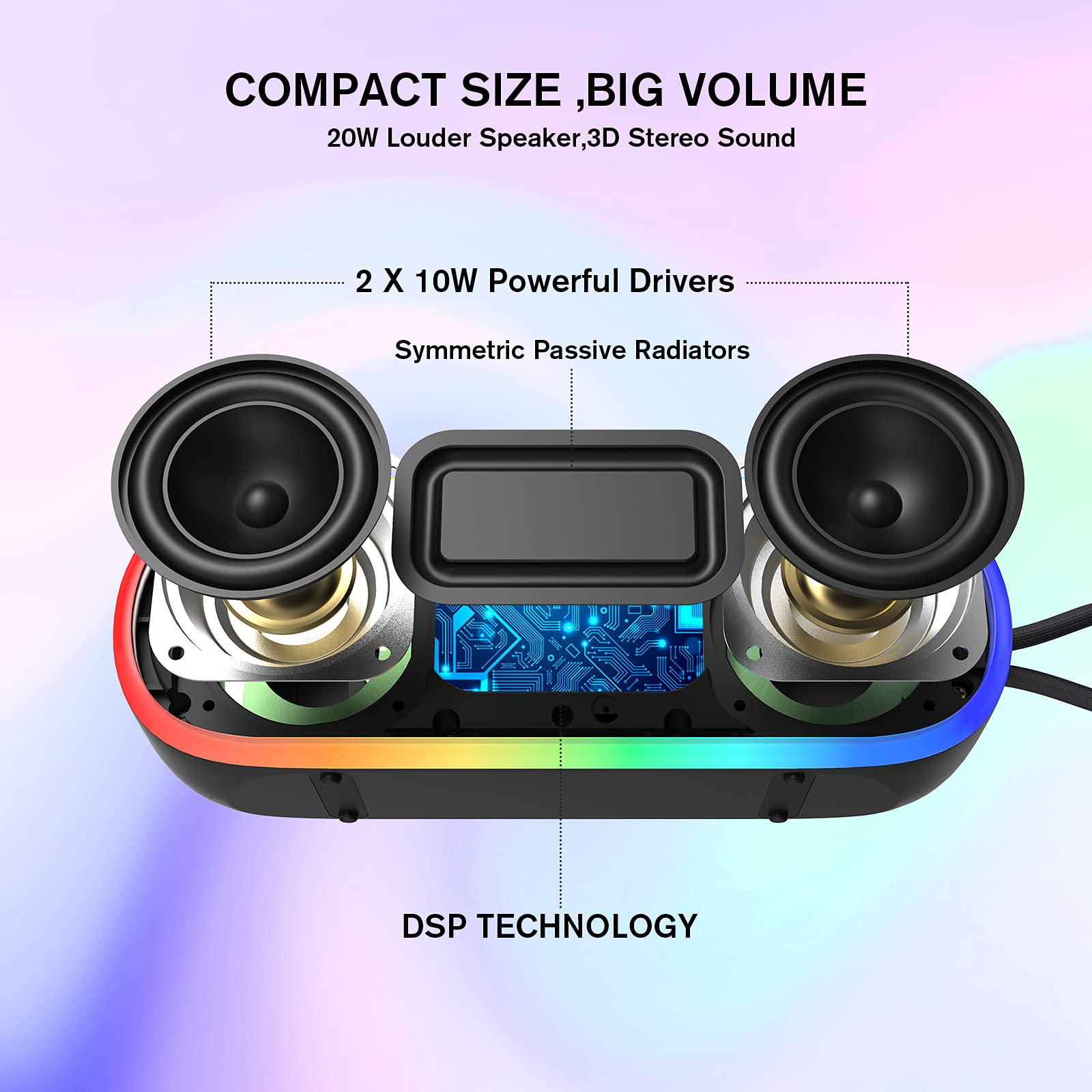 Bluetooth Speakers,IPX7 Waterproof Speaker with 20W Powerful Sound,Portable Wireless Speakers with Extral Bass,for Beach Pool Camping Outdoors,Christmas/Birthday Gift for Men,Women,Friends