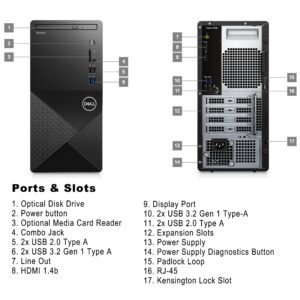 Dell 2023 Vostro 3910 Full Size Tower Business Desktop, 12th Gen Intel 12-Core i7-12700 up to 4.9GHz, 32GB DDR4 RAM, 2TB PCIe SSD, AC WiFi, Bluetooth 5.0, Keyboard & Mouse, Windows 11 Pro