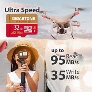 [5-Yrs Free Data Recovery] Gigastone 32GB 5-Pack Micro SD Card, 4K Camera Pro, UHD Video for GoPro, Action Camera, Wyze, DJI, Drone, R/W up to 95/35MB/s MicroSDHC Memory Card UHS-I U3 A2 V30