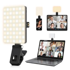 eicaus 100 led rechargeable selfie phone light with clip,camera fill light for pictures,video iphone light for video conferencing, portable light for influencers, tiktok