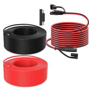 bateria power 100ft red+black10awg solar extension cable + sae extension cable 10 feet sae to sae quick disconnect connector for outdoor automotive rv boat marine solar panel