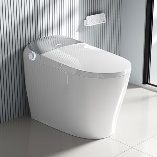 Uncle Brown Luxury Smart Toilet with Bidet Built In, Bidet Toilet with Heated Seat, Elongated Japanese Toilet with Automatic Flush, Dryer, Night Light, Digital Display