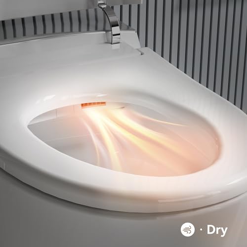 Uncle Brown Luxury Smart Toilet with Bidet Built In, Bidet Toilet with Heated Seat, Elongated Japanese Toilet with Automatic Flush, Dryer, Night Light, Digital Display