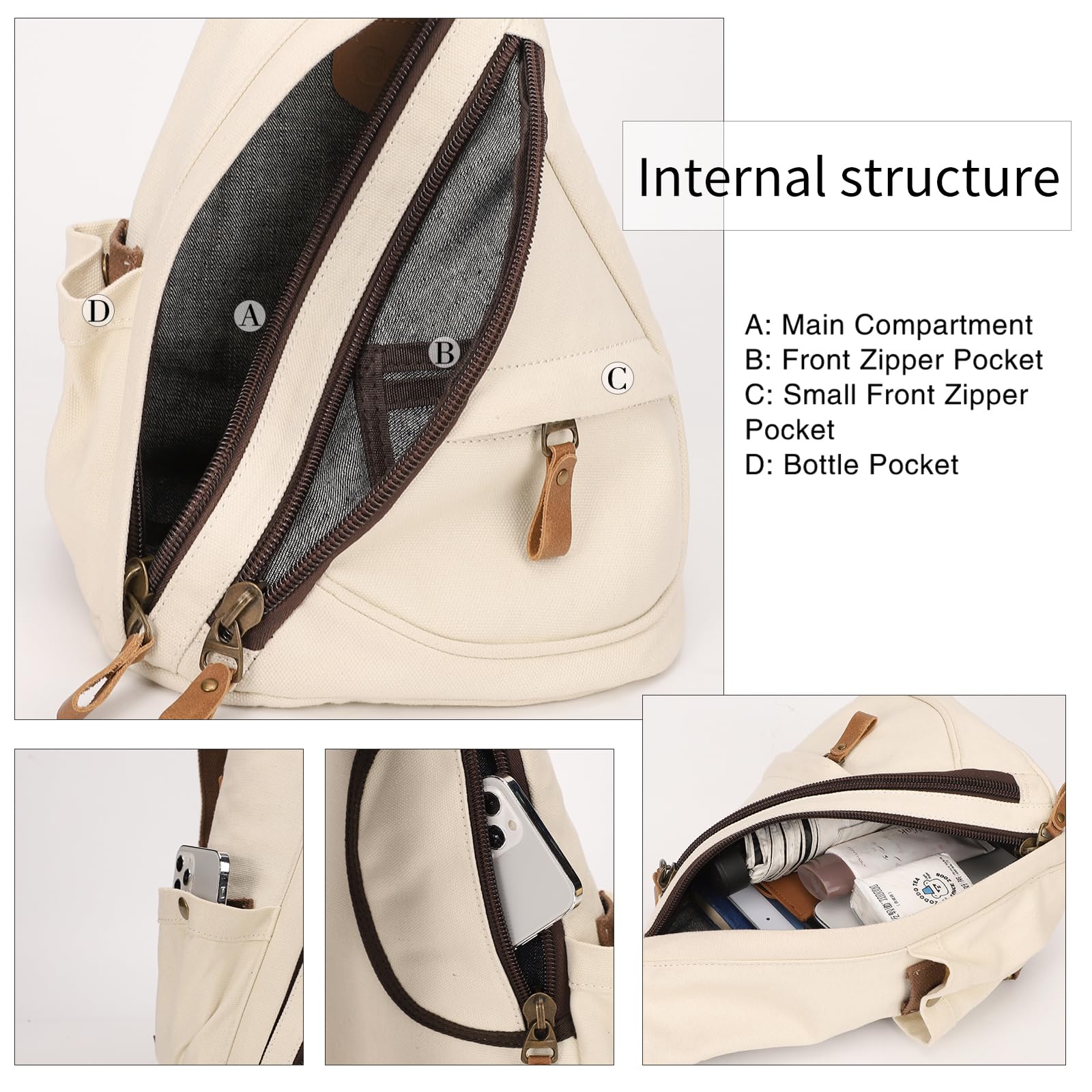 KL928 Sling Bag - Small Crossbody Backpack Shoulder Casual Daypack Rucksack for Men Women