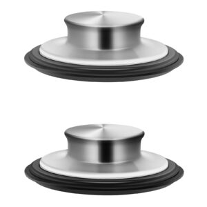 2pcs kitchen sink stopper, garbage disposal plug, professional stainless steel drain parts, sink drain stopper, anty clogging cover fits standard kitchen drain size of 3 1/2 inch (3.5 inch) diameter