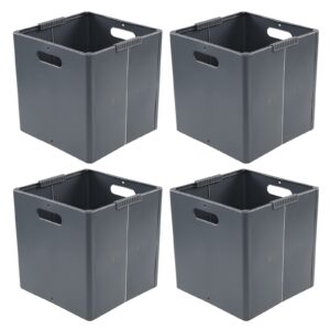 Tstorage 11 Inch Collapsible Plastic Storage Cubes, 4 Packs