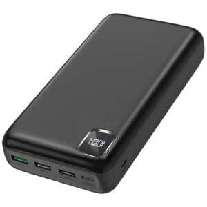 portable-charger-power-bank - 50000mah powerbank pd 30w and qc 4.0 fast charging external battery pack with usb-c led 4 outputs & 2 inputs portable charging for iphone 15 14 13 pro, samsung