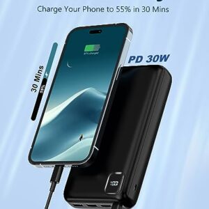 Portable-Charger-Power-Bank - 50000mAh Powerbank PD 30W and QC 4.0 Fast Charging External Battery Pack with USB-C LED 4 Outputs & 2 Inputs Portable Charging for iPhone 15 14 13 pro, Samsung