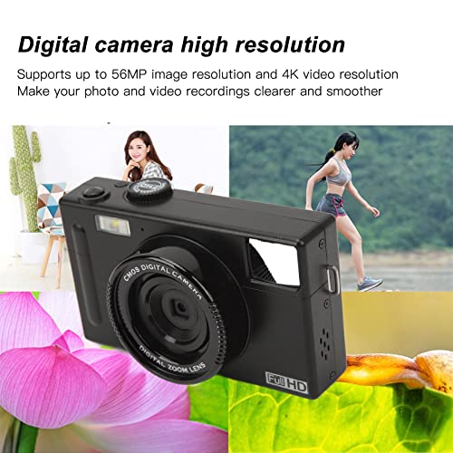 Digital Camera, FHD 1080P Digital Camera for Kids Video Camera with 4X Zoom, 3.0inch Screen 56MP Compact Vlogging Camera for Kid Adults Begiinners, Gifts for Boys Girsl (Black)