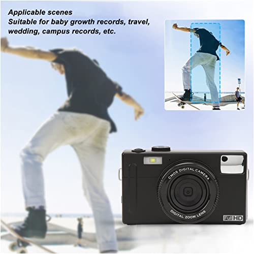 Digital Camera, FHD 1080P Digital Camera for Kids Video Camera with 4X Zoom, 3.0inch Screen 56MP Compact Vlogging Camera for Kid Adults Begiinners, Gifts for Boys Girsl (Black)