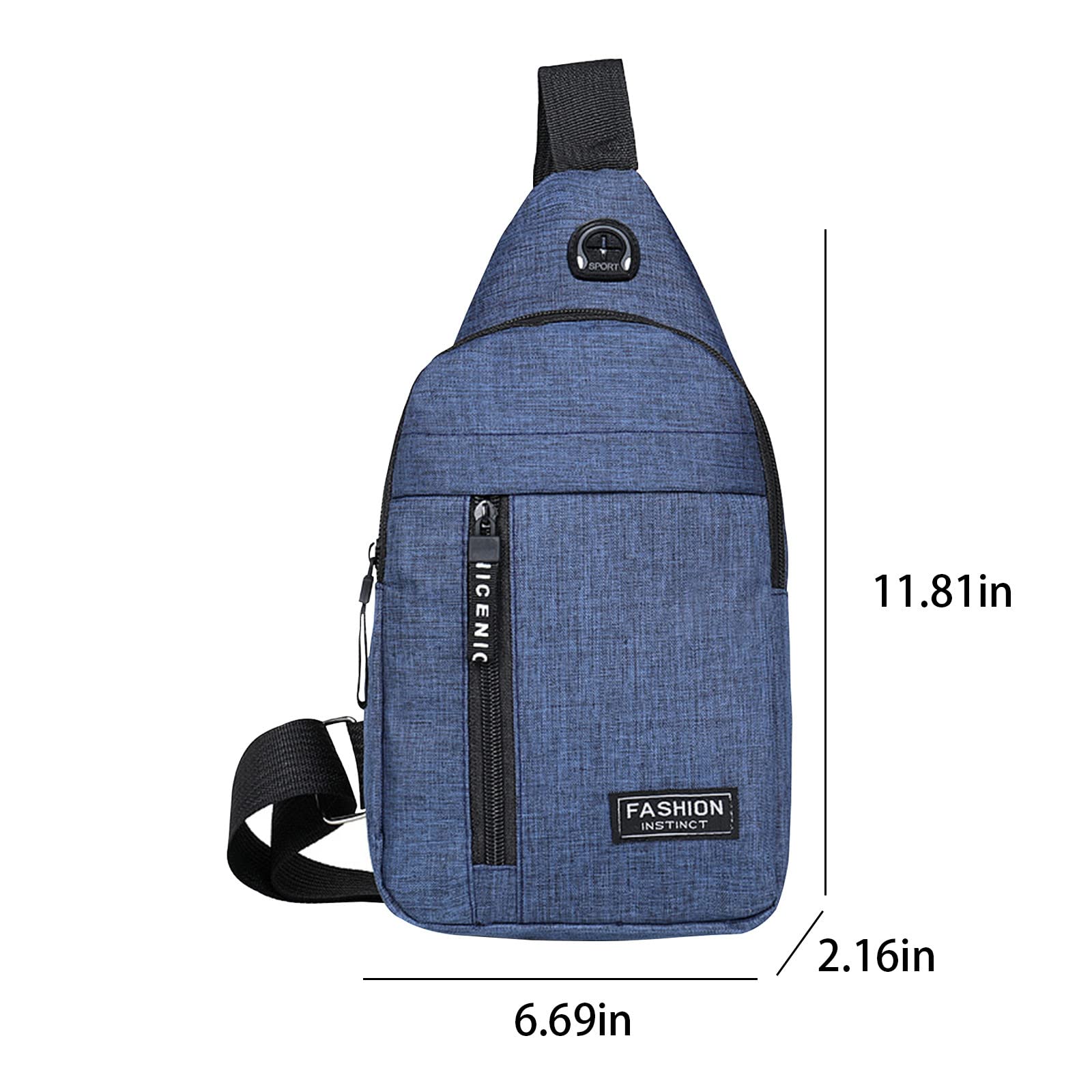 Crossbody Sling Bag, Waterproof Sling Backpack Bag with USB Charging Port, Small Sling Crossbody Chest Shoulder Bag #B