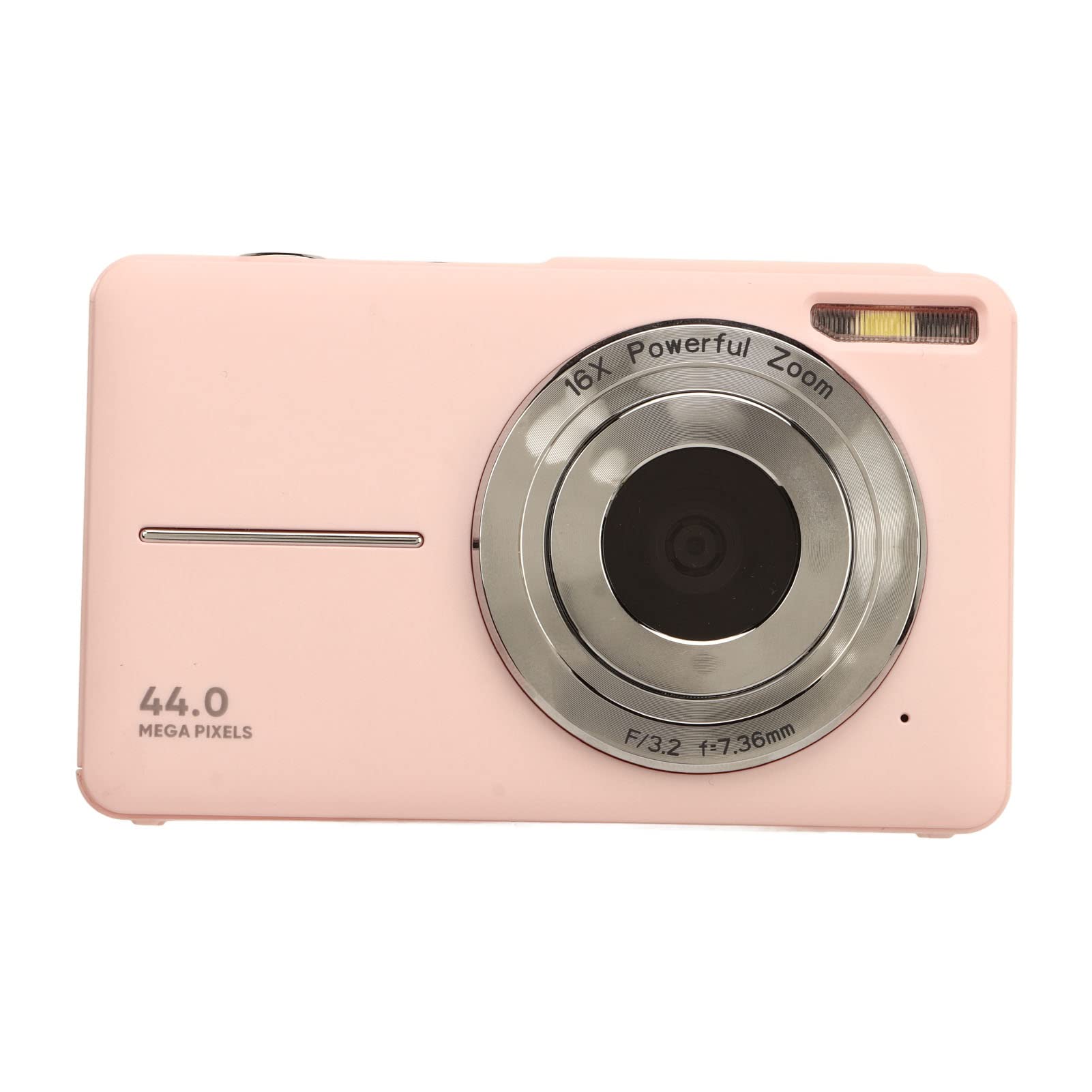 Pocket Digital Camera, 44MP 16X Zoom Autofocus Camera, Compact Portable Camera, 2.4 Inch IPS Display, Manually Focus for Travel, Wedding Ceremonies (Pink)