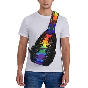 Pride Crossbody Bag LGBTQ Sling Bag Crossbody Backpack Rainbow Shoulder Bags Travel Hiking Daypack for Men Women