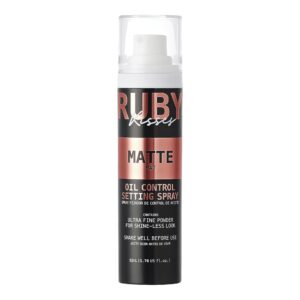 ruby kisses setting spray - ultra-fine mist, sets makeup, long-lasting formula for a flawless finish (matte)