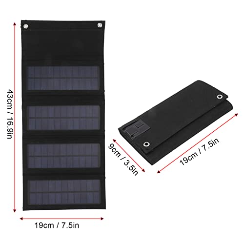Zerodis 40W 4 Fold Solar Panel Charging Bag Folding Bag Foldable Monocrystalline Solar Generator and USB Devices Panel Charger for Outdoor Camping Travel (Black) Solar Panel Portable