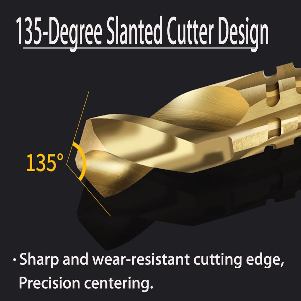 Serrated Twist Drill Bits, 6PcsTitanium Coated HSS Drill Bit(3-8mm) for Woodworking Wood Metal Plastic - Fast, Efficient, and Durable - Includes Serrated Grooving, Cutting, Drilling and More