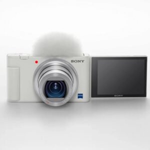 Sony ZV-1 Digital Camera (White) + 2X 64GB Memory + LED Video Light + Case + Filters + Tripod & More (25pc Bundle) (Renewed)