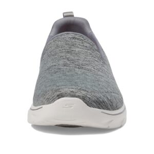 Skechers Women's Go 7-Meadow Casual Slip On Walking Sneaker, Gray, 5.5