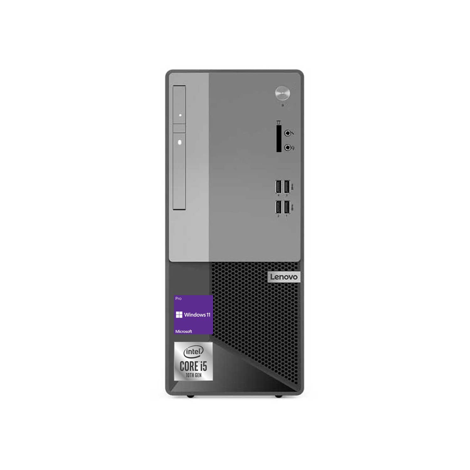 Lenovo V50t Gen 2 Business Tower Desktop, Intel Core i5-10400, 32GB RAM DDR4, 1TB PCIe M.2 SSD, DVD-RW, HDMI, RJ-45, Display Port, No Wi-Fi, Windows 11 Pro, Black