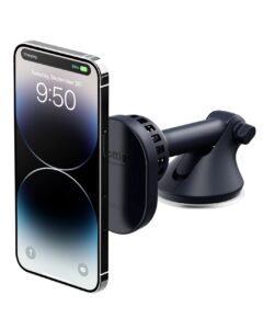 iottie velox pro magsafe compatible dash & windshield car mount with wireless charging & cryoflow™ cooling system. compatible with magsafe iphones including iphone 12/13/14/15 (car charger included)