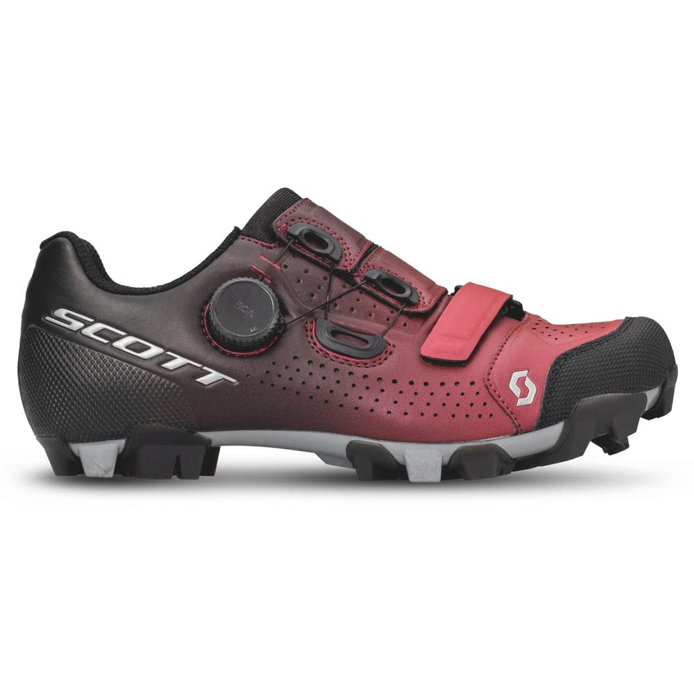 SCOTT Women's MTB Team BOA Shoe (Black Fade/Metallic Red, 39)