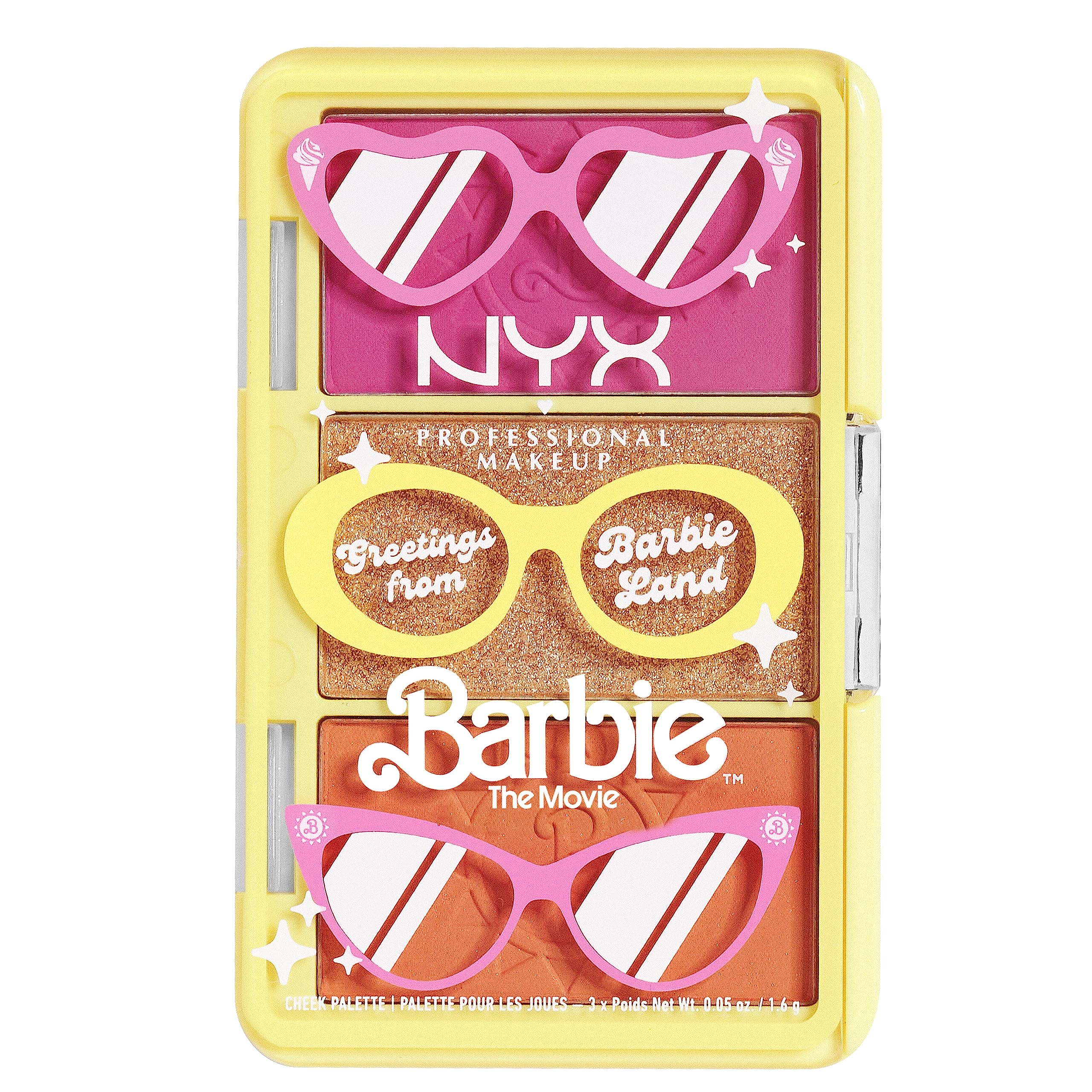 NYX PROFESSIONAL MAKEUP BARBIE, Mini Cheek Palette - Greeting From BARBIE Land