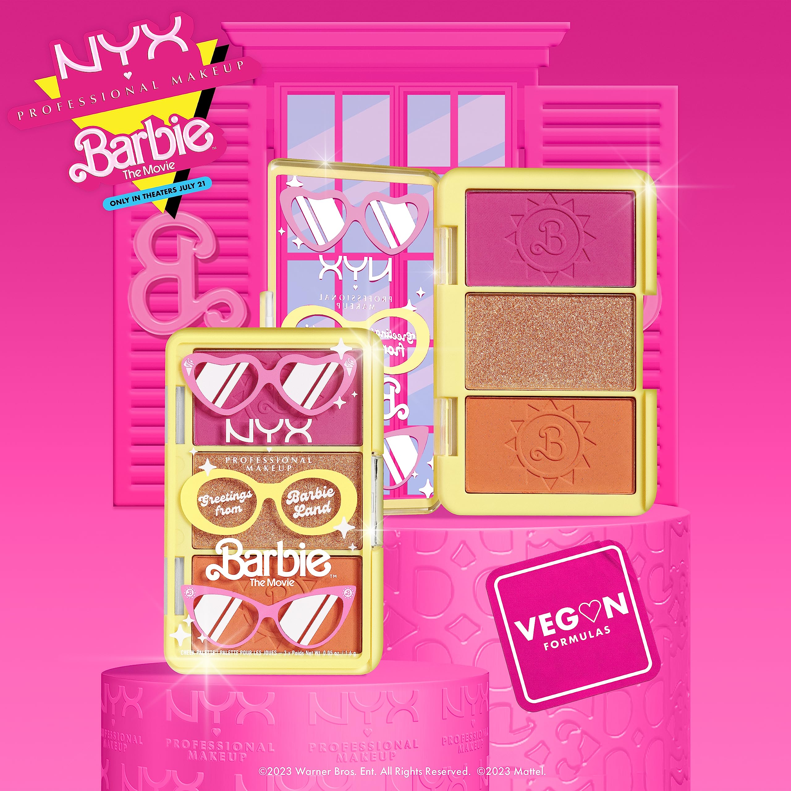 NYX PROFESSIONAL MAKEUP BARBIE, Mini Cheek Palette - Greeting From BARBIE Land