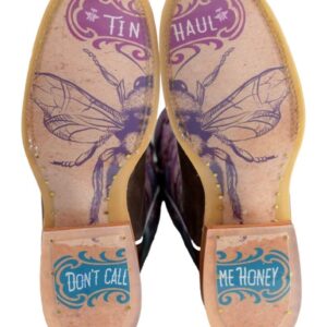 Tin Haul Women's Honeylicious Western Boot Broad Square Toe Brown 7 M US