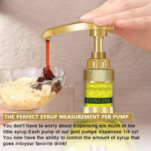 ZTTXL 10 Packs Coffee Syrup Pump Dispenser,Fits 25.4 Oz/750ml Coffee Flavoring Syrup Bottles,No Dripping, Fits Home & Coffee Bar Drinking Mixes,Free 4 Golden Spoons