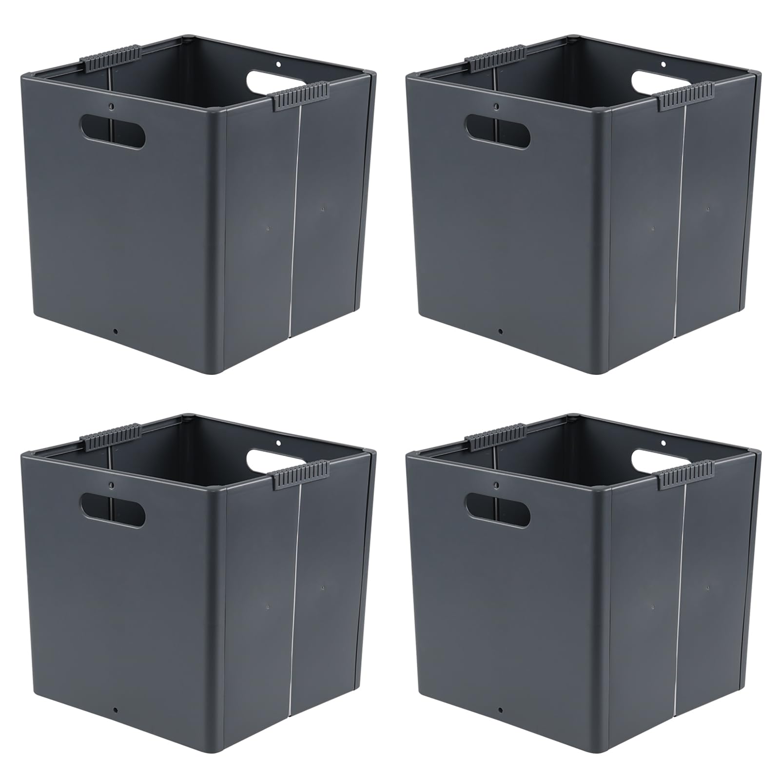 Afromy Foldable Storage Cubes, Plastic Collapsible Cube Baskets, 4 Packs