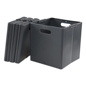 Afromy Foldable Storage Cubes, Plastic Collapsible Cube Baskets, 4 Packs