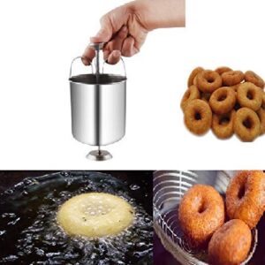 Stainless Steel MEDUVADA Maker for Perfectly Shaped & Crispy Medu Vada, Donut Maker Dispenser Medu Vada Mould South Indian Utensils Medu Wada Dispenser