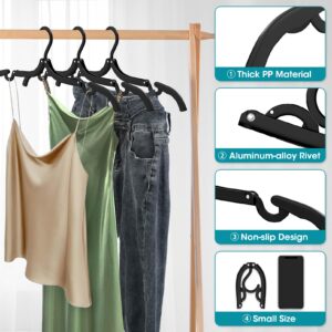 Travel Hangers Portable Foldable Travel Hanger Organizer, Plastic Travel Accessories Essentials Clothes Drying Rack Folding Hangers for Traveling Camping RV Cruises (Black, 30 Pack)