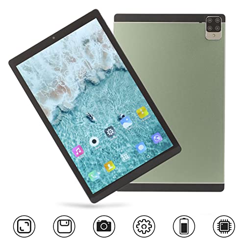10.1 inch Android 12 Tablet, 4GB RAM and 64GB ROM 2560x1600 Resolution, Dual SIM Dual Standby Talkable Tablet, 5800mAh Battery Capacity, Green